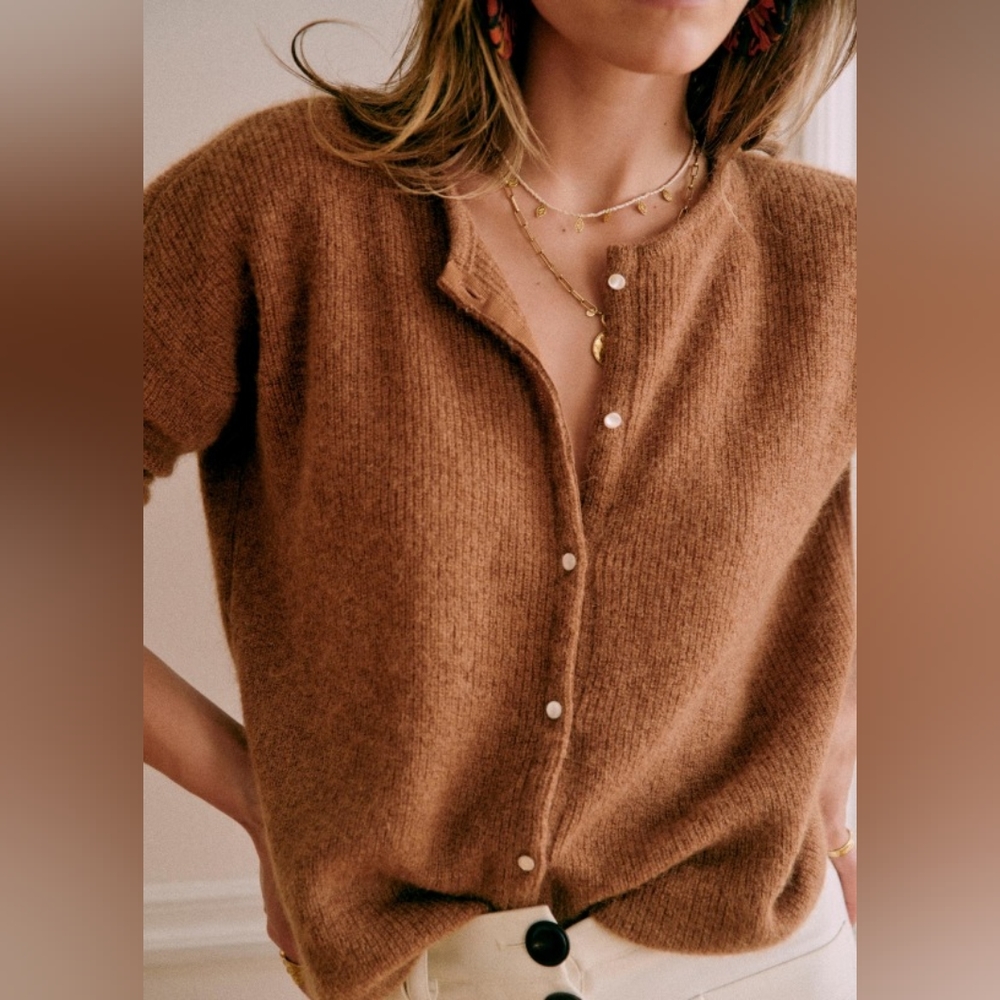 Sézane Gaspard Gilet Cardigan Camel XXS